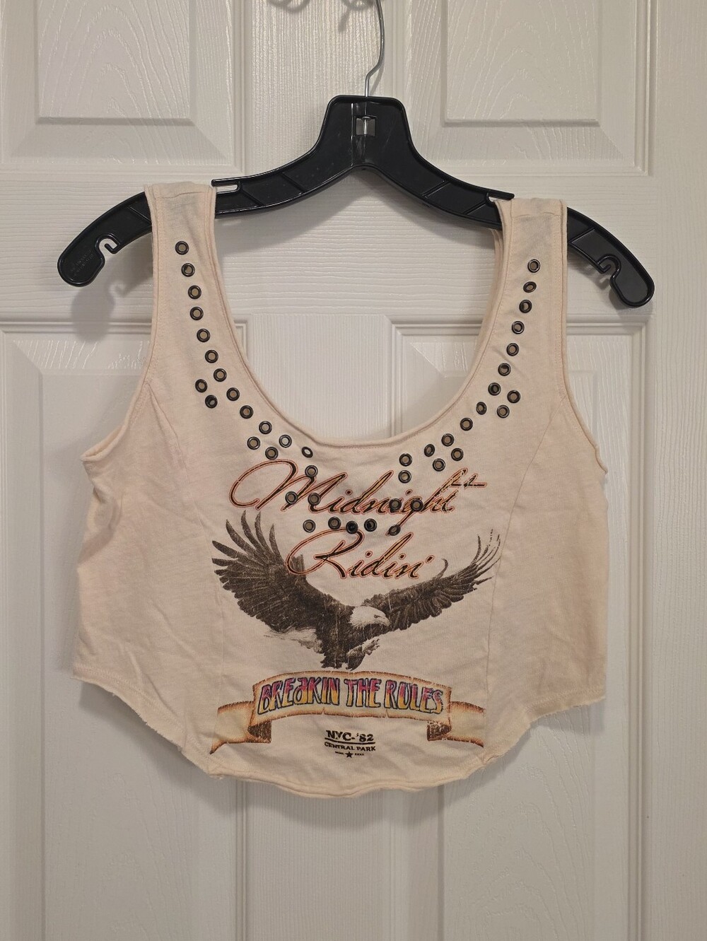 NWOT Vintage Inspired Concert Festival Tour Crop Top Sz S Patriotic Rock Country